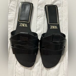 Zara black sandals size 38/7.5